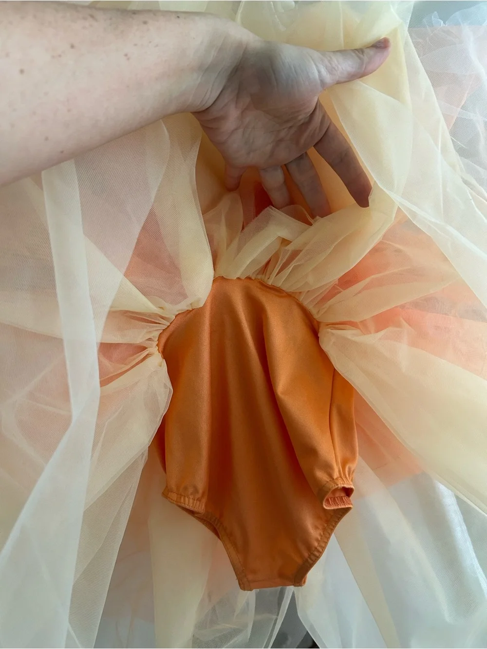 Weissman Girls' Orange Tutu Dress Costume Size IC Tiered Tulle Sequin
